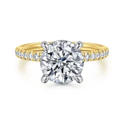 Online Gabriel & Co. Stasia - 14K White-Yellow Gold Round Cut Diamond Engagement Ring