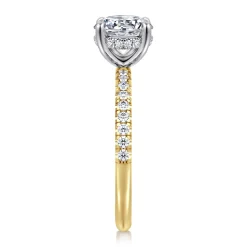 Clearance Gabriel & Co. Stasia - 14K White-Yellow Gold Round Cut Diamond Engagement Ring