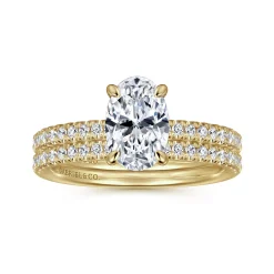 Hot Gabriel & Co. Stasia - 14K Yellow Gold Oval Cut Diamond Engagement Ring