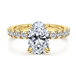 Discount Gabriel & Co. Stasia - 14K Yellow Gold Oval Diamond Engagement Ring