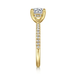 New Gabriel & Co. Stasia - 14K Yellow Gold Round Diamond Engagement Ring