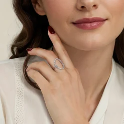 Best Gabriel & Co. Statement Fashion Ring 14K White Gold Diamond 0.5ct
