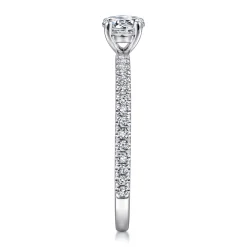 New Gabriel & Co. Stefanie - 14K White Gold Round Diamond Engagement Ring
