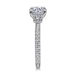 New Gabriel & Co. Stefie - 14K White Gold Round Diamond Engagement Ring