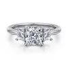 Hot Gabriel & Co. Stephi - 14K White Gold Cushion Cut Three Stone Diamond Engagement Ring