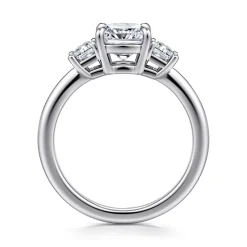 Hot Gabriel & Co. Stephi - 14K White Gold Cushion Cut Three Stone Diamond Engagement Ring