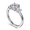 Outlet Gabriel & Co. Stephi - 14K White Gold Cushion Cut Three Stone Diamond Engagement Ring