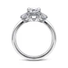 Sale Gabriel & Co. Stephi - 14K White Gold Emerald Cut Three Stone Diamond Engagement Ring