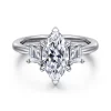 Clearance Gabriel & Co. Stephi - 14K White Gold Marquise Shape Three Stone Diamond Engagement Ring