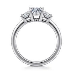 Gabriel & Co. Stephi - 14K White Gold Oval Three Stone Diamond Engagement Ring