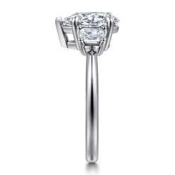 Clearance Gabriel & Co. Stephi - 14K White Gold Pear Shape Three Stone Diamond Engagement Ring