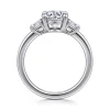 Best Gabriel & Co. Stephi - 14K White Gold Round Three Stone Diamond Engagement Ring