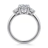Outlet Gabriel & Co. Stephi - 14K White Gold Round Three Stone Diamond Engagement Ring