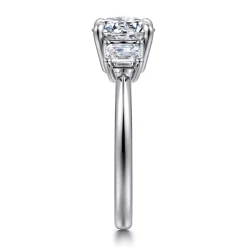 Outlet Gabriel & Co. Stephi - 14K White Gold Round Three Stone Diamond Engagement Ring
