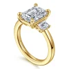Discount Gabriel & Co. Stephi - 14K Yellow Gold Emerald Cut Three Stone Diamond Engagement Ring