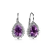 Gabriel & Co. 925 Sterling Silver Amethyst Bujukan Pear Shape Leverback Earrings With Pattern