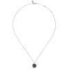 Online Gabriel & Co. 925 Sterling Silver Amethyst Bujukan Round Shape Necklace With Pattern