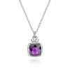 New Gabriel & Co. 925 Sterling Silver Amethyst Pendant Necklace