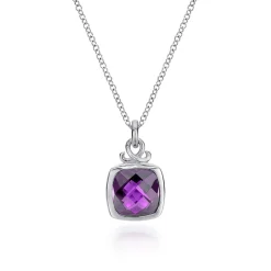 New Gabriel & Co. 925 Sterling Silver Amethyst Pendant Necklace