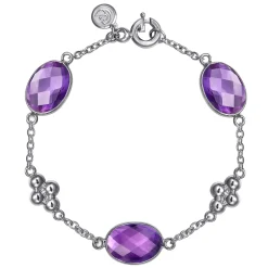 Online Gabriel & Co. 925 Sterling Silver Amethyst Station Bracelet