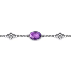 Online Gabriel & Co. 925 Sterling Silver Amethyst Station Bracelet