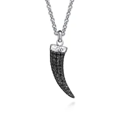 Outlet Gabriel & Co. 925 Sterling Silver and Black Spinel Horn Pendant