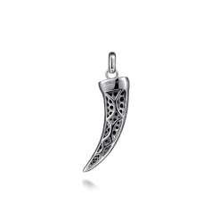 Outlet Gabriel & Co. 925 Sterling Silver and Black Spinel Horn Pendant