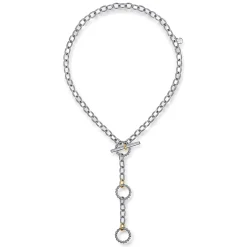 New Gabriel & Co. 925 Sterling Silver and 14K Yellow Gold Bujukan Link Necklace