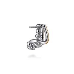 Outlet Gabriel & Co. 925 Sterling Silver and 14K Yellow Gold White Sapphire J Hoop Earrings-Bujukan