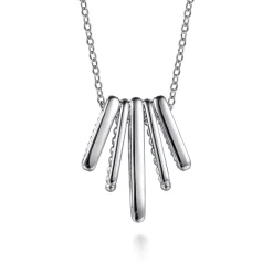 Best Gabriel & Co. 925 Sterling Silver and 14K Yellow Gold Bujukan and White Sapphire Multiple Row Pendant Necklace