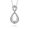 New Gabriel & Co. 925 Sterling Silver and 14K Yellow Gold Bujukan White Sapphire Teardrop Necklace