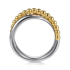 Sale Gabriel & Co. 925 Sterling Silver and 14K Yellow Gold Bujukan Criss Cross Ring