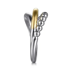 Clearance Gabriel & Co. 925 Sterling Silver and 14K Yellow Gold Bujukan Ring