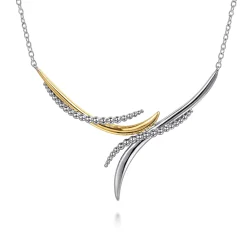 Sale Gabriel & Co. 925 Sterling Silver and 14K Yellow Gold Bujukan Bypass Necklace