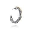 Discount Gabriel & Co. 925 Sterling Silver and 14K Yellow Gold J Hoop Earrings-Bujukan