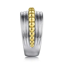 Outlet Gabriel & Co. 925 Sterling Silver and 14K Yellow Gold Bujukan Wide Band Ring