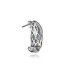 Outlet Gabriel & Co. 925 Sterling Silver and 14K Yellow Gold Bujukan Multiple Row J Hoop Earrings