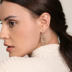 Sale Gabriel & Co. 925 Sterling Silver and 14K Yellow Gold Bujukan Rope Drop Earrings
