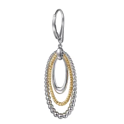 Sale Gabriel & Co. 925 Sterling Silver and 14K Yellow Gold Bujukan Rope Drop Earrings