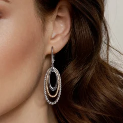 Sale Gabriel & Co. 925 Sterling Silver and 14K Yellow Gold Bujukan Rope Drop Earrings