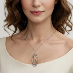 Clearance Gabriel & Co. 925 Sterling Silver and 14K Yellow Gold Bujukan Rope Circle Pendant Necklace
