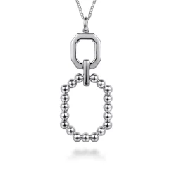 Hot Gabriel & Co. 925 Sterling Silver and 14K Yellow Gold Octagon Bujukan Drop Pendant Necklace