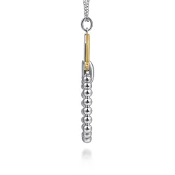 Hot Gabriel & Co. 925 Sterling Silver and 14K Yellow Gold Octagon Bujukan Drop Pendant Necklace