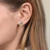 Online Gabriel & Co. 925 Sterling Silver and 14K Yellow Gold Bujukan Shrimp Criss Cross J Hoop Earrings