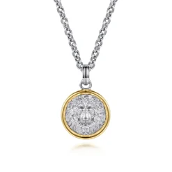 Best Gabriel & Co. 925 Sterling Silver and 14K Yellow Gold Lion Pendant