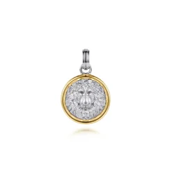 Best Gabriel & Co. 925 Sterling Silver and 14K Yellow Gold Lion Pendant