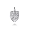 New Gabriel & Co. 925 Sterling Silver and 14K Yellow Gold Fleur De Lis Dog Tag Pendant