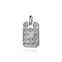 Clearance Gabriel & Co. 925 Sterling Silver and 14K Yellow Gold Dog Tag With Star of David Pendant