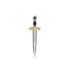 Best Gabriel & Co. 925 Sterling Silver and 14K Yellow Gold Garnet Dagger Mens Pin With Black Enamel