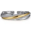 Online Gabriel & Co. 925 Sterling Silver and 14K Yellow Gold Bujukan Multiple Row Bangle Bracelet